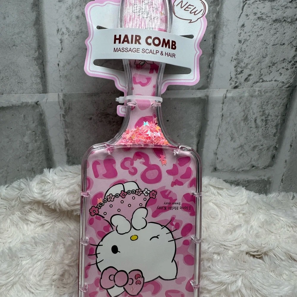 Hello Kitty Bundle Pink Kids Hair Accessories Gift Set with Keychain & Brush